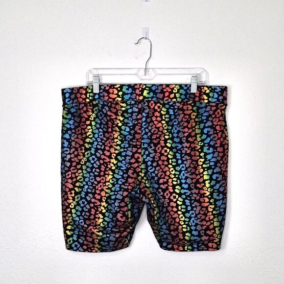 Torrid Multicolor Shorts Leggings Sz 3 High Waist Elastic Waist Hippie Boho 70s - Picture 6 of 14